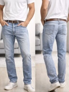 Hollister Epic Flex Jeans Mens 28x30 Light Wash Blue Straight Stretch Denim